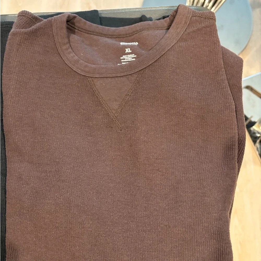 3 pc Sonoma Men's Long Sleeve THERMALS BUNDLE -BLACK -GRAY-BROWN